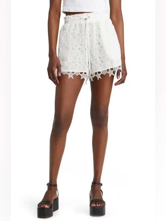 7 For All Mankind Lace Drawstring Waist Shorts Xl